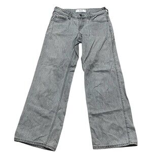 Hollister Jeans Womens Size 5 Gray Wash Low Rise Wide Leg Y2K 5-Pocket